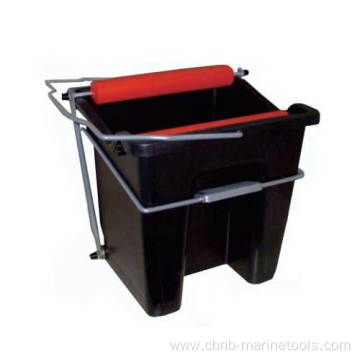Plastic mop bucket trolley with wringer
